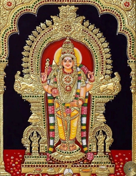 Tanjavur Painting of Lord Subramanya Swamy