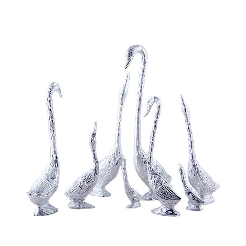 Set of Silver Swans
