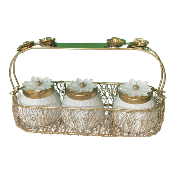 13-Inch Basket, 3-Inch Tray, and 4-Inch Jars