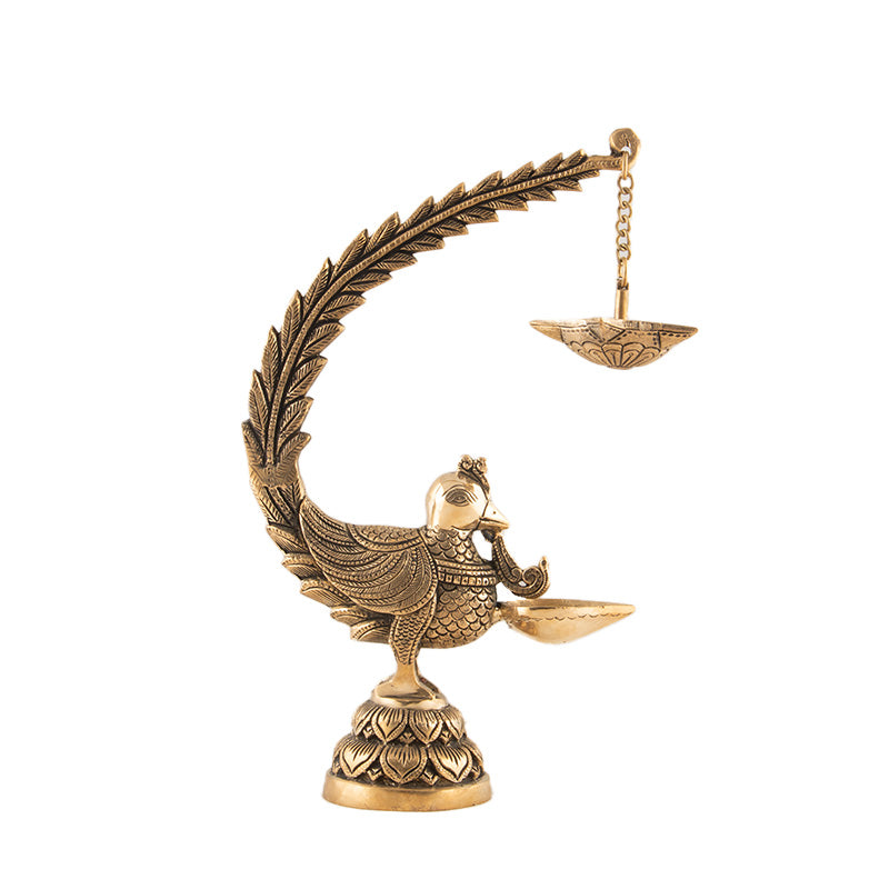 Peacock Deepam Brass